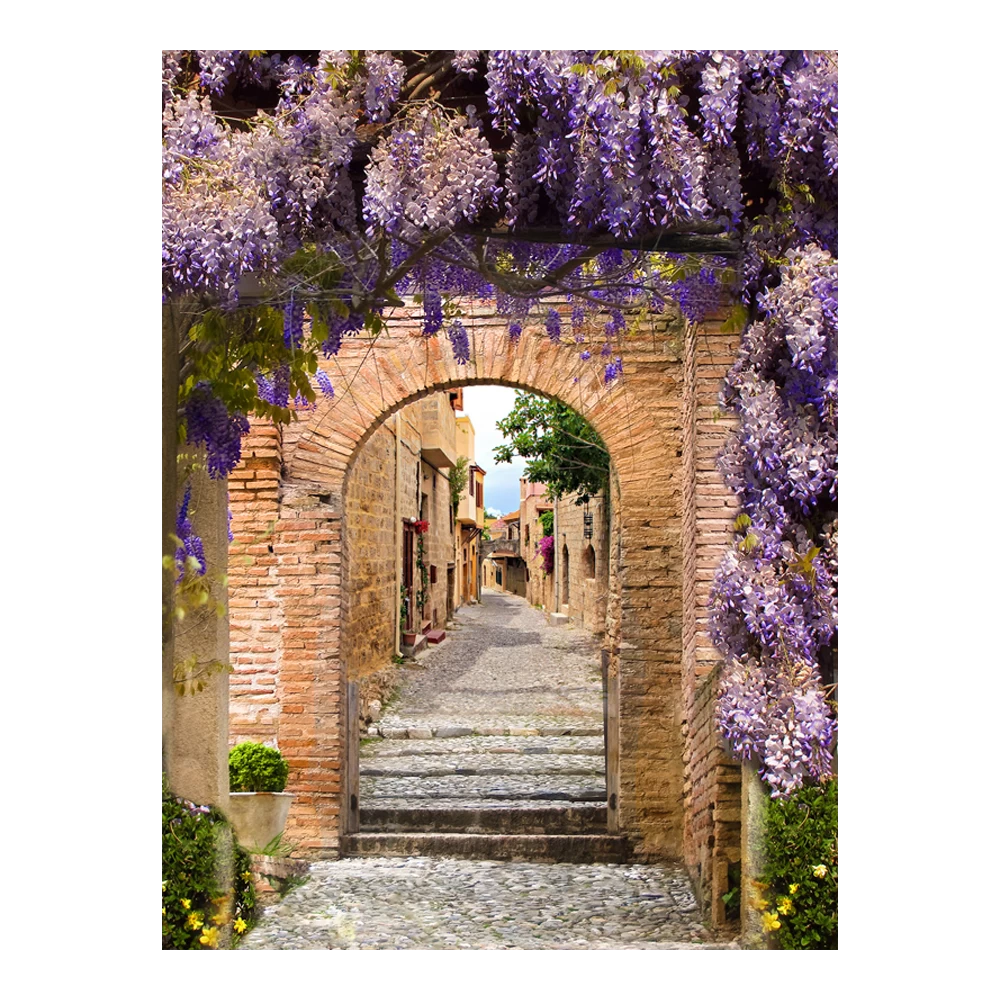 Tuinposter Doorkijk Blauwregen - L - 90x120cm 1 Tuinposter Doorkijk Blauwregen - L - 90x120cm