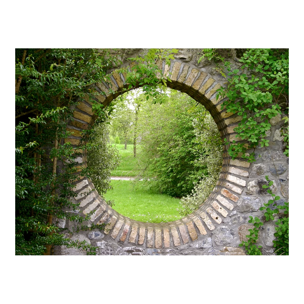 Tuinposter Stenen Doorkijk - 80x60cm 1 Tuinposter Stenen Doorkijk - 80x60cm