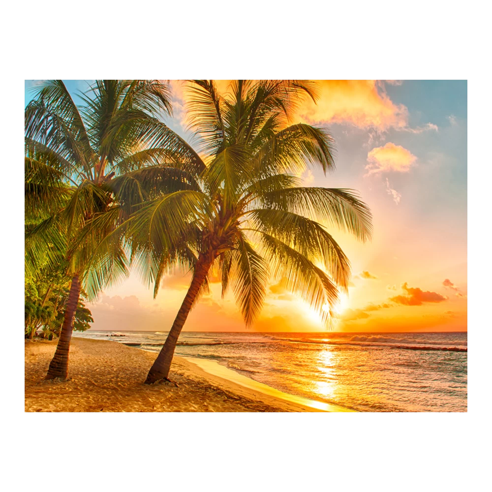 Tuinposter Strand Ondergaande Zon - L - 120x90cm 1 Tuinposter Strand Ondergaande Zon - L - 120x90cm