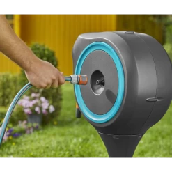 Tuinslangbox RollUp - M - 20m - Blauw - Gardena -Tuin Verkoop tuinslangbox rollup m 20m blauw gardena 6 7