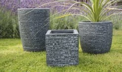Bloempot Utah Egg High - D42 X H52cm - Donkergrijs -Tuin Verkoop utah egg pot high graphite d42h52 bloempot 7 8