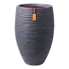 Capi Bloempot Hoog Nature Elegant Deluxe Rib NL - D38 X H58cm - Donkergrijs